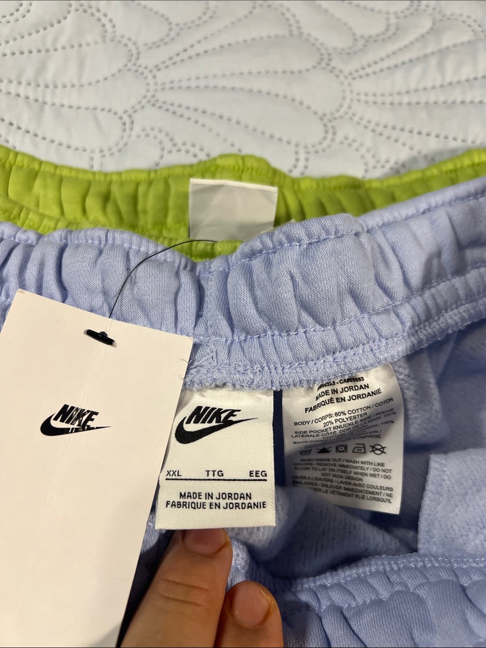 Nike men’s ' Shorts in Black, Light Blue, Lime Green with White Swoosh Size XXL - Picture 6 of 6